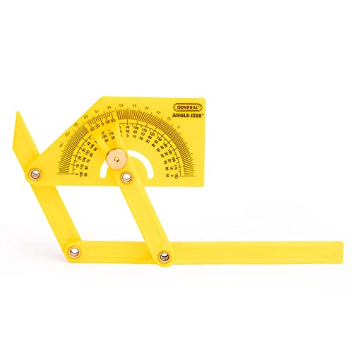 General Tools 29 Plastic Protractor and Angle Finder, Outside, Inside, Sloped Angles, 0° to 180° , Yellow General Tools