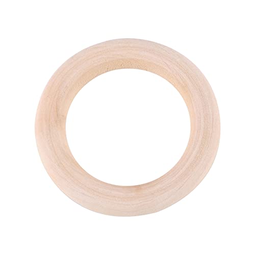 50pcs Wood Rings Circle Unfinished Wooden Round Rings DIY Wood Craft Pendant Connectors Jewelry Making Walfront