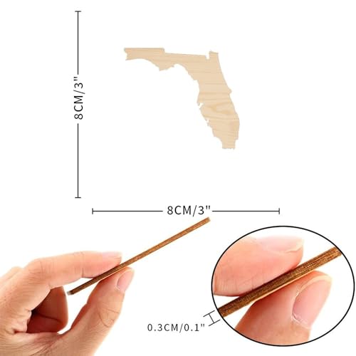 Florida FL Wood Craft Unfinished Wooden Cutout Art DIY Wood Sign Inspirational Farmhouse Wall Plaque Rustic Home Decor for Home Front Door Entryway WoodArtSupply