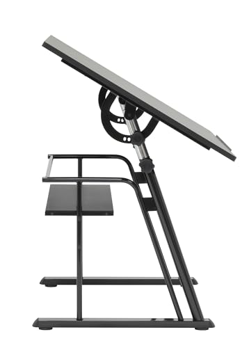 STUDIO DESIGNS Zenith Craft Desk Drafting Table, Top Adjustable Drafting Table Craft Table Drawing Desk Hobby Table Writing Desk Studio Desk, Black, SD STUDIO DESIGNS