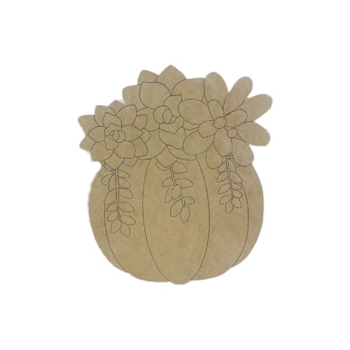 Succulent Pumpkin Cutout, Fall Shape, Wood Shape, Paint by Line, Build-A-Cross Build-A-Cross