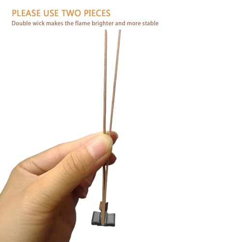 250 Pcs Wooden Candle Wicks Wicks Stickers 5.1 X 0.5 Inch 100 Natural Candle Wood Wicks 49-51 pcs Stand Candle Cores for DIY Candle Making Craft Phinicco