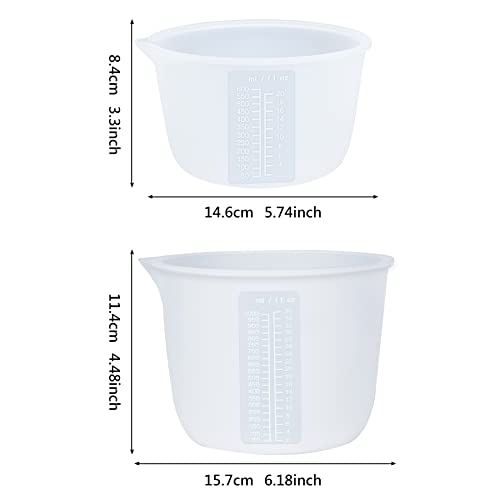 Silicone Measuring Bowl-Epoxy Resin, Fluid Art, Butter, Chocolate-Squeeze Pour Mixing-BPA Free-Large Set of 2 1000ml/36oz(4 Cups) 600ml/20oz(1 Pint) FUNSHOWCASE