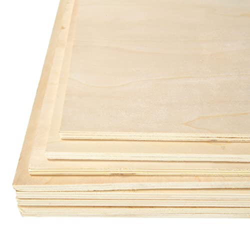 8 Pack 11.8 x 11.8 Inch Basswood Sheets 1/4 Inch Thick Square Plywood Sheets Unfinished Wood Sheets for Crafts DIY Project Mini House Building ZOFORTY