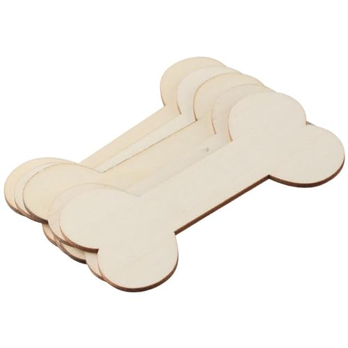 hobbyhub 50Pcs Blank Dog Bone Shape Wood Chips,Unfinished Wood for DIY Crafts Decor hobbyhub