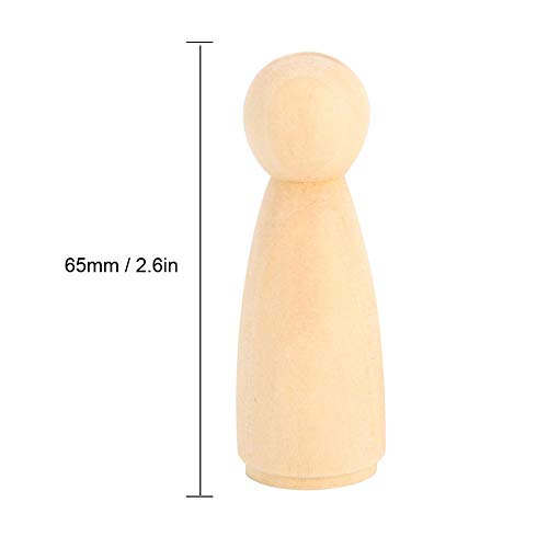 zjchao Wooden Peg Doll Bodies, 10pcs 65mm Unfinished People Shapes Wooden People Bodies Angel Dolls for DIY Craft, Female zjchao