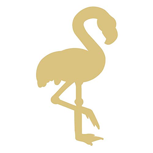 Flamingo Cutout Unfinished Wood Animal Kids Room Beach Coloring Book Door Hanger MDF Shape Canvas Style 2 (12") Diverse Woodworking