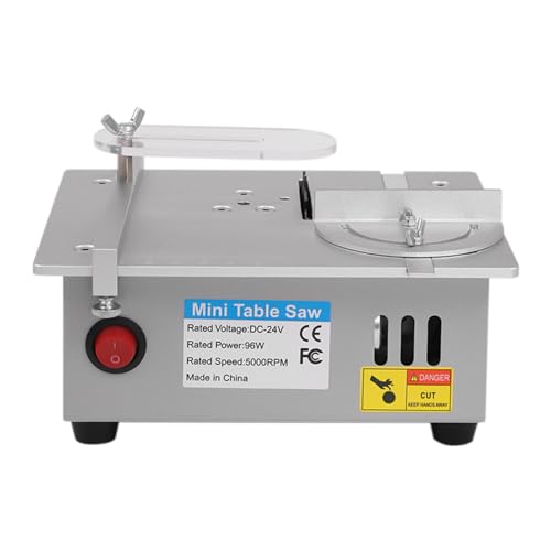 Bachin Mini Hobby Table Saw Handmade Woodworking Bench Saw 1/2" Adjustable Cut Depth, Seven Speed Adjustable Power Supply, Small Hobby Table Saw for BACHIN