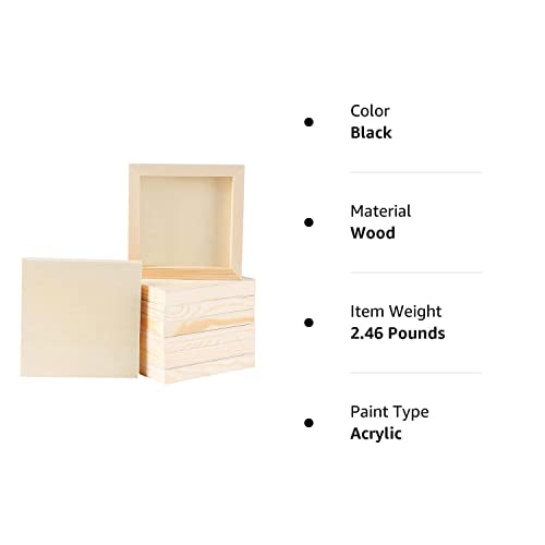 ADXCO 8 Pack Wood Panels 6 x 6 Inch Unfinished Wood Canvas Wooden Panel Boards for Painting, Pouring, Arts Use with Oils, Acrylics ADXCO