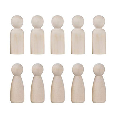 NUOBESTY Natural Unfinished Wooden Peg Doll Bodies Family Member Great for Arts and Crafts 20 Pcs