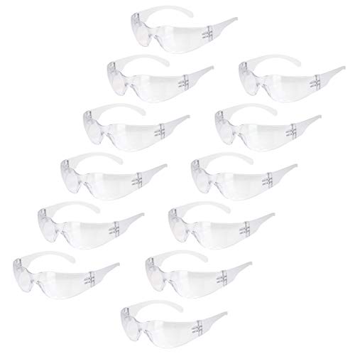 BISON LIFE Safety Glasses, One Size, Clear Protective Polycarbonate Lens, 12 per Box (1 box) BISON LIFE