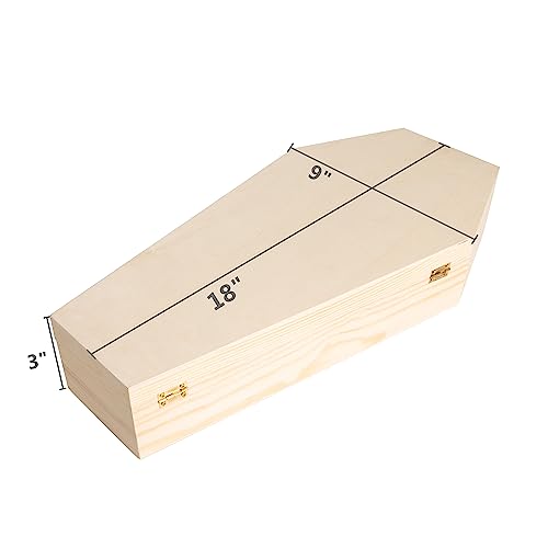 Creative Hobbies Large 18 Inch Halloween Coffin Box - Fillable Hinged Box for Halloween Décor, Party Favor, Goth, Doll Coffin, Coffin Ring Box, Pet Creative Hobbies