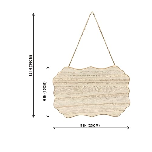 8 Pack Unfinished Wood Signs with Jute Hanging Unpainted Wooden Plaques for Homemade Crafts 4 Styles Assorted (6 x 9 in) Cregugua