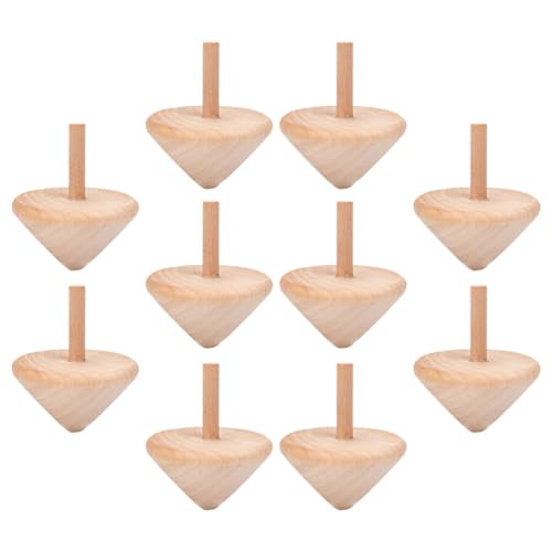 Tofficu 10pcs Wood Spinners Toys Unfinished Wood Tops DIY Wooden Tops Craft Gyroscopes for Kids Party Favors Painting Toys Art Craft Supplies Tofficu
