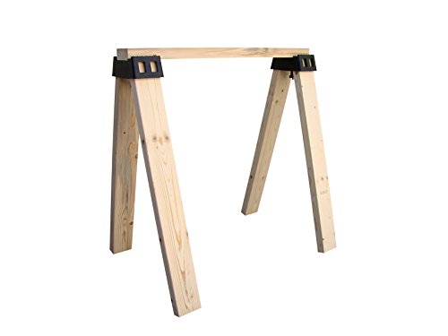 POWERTEC 71026 Plastic Sawhorse Brackets for Use with 2x4 Lumber | Kit Builds one Saw Horse, Set of 2, Black POWERTEC