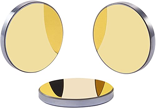 OMTech Laser Cutting Mirror Set, 25mm Gold Coated Silicon Replacement Mirrors for CO2 Laser Engraving Machines, 3mm High Transmittance Si Mirrors for OMTech