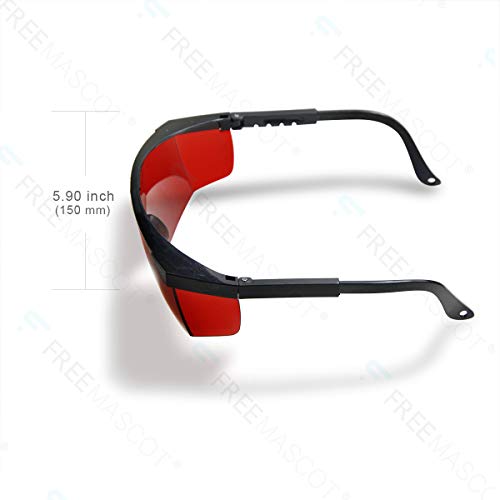 FreeMascot OD 4+ 190nm-550nm Wavelength Laser Safety Glasses for Typical 405nm, 445nm, 450nm,520nm,532nm Laser Light for Hair Removal Laser Treatment FreeMascot