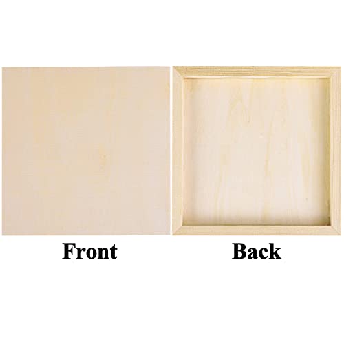 ADXCO 8 Pack Wood Panels 12 x 12 Inch Unfinished Wood Canvas Wooden Panel Boards for Painting, Pouring, Arts Use with Oils, Acrylics ADXCO