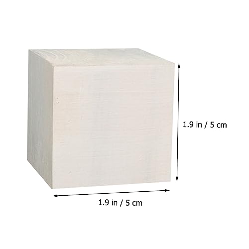 Yardenfun 1pc White Cube Unfinished Wood Cubes Puzzle Making Block Wooden Square Blocks Wooden Geometry Unfinished Wood Blocks Mini Wood Cube Wood Yardenfun