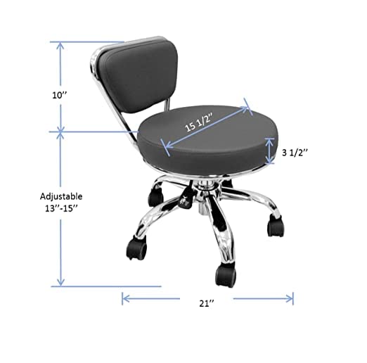 MAYAKOBA Dayton Garage Rolling Seat (Black) Pneumatic, Short Stool with Adjustable Height 13"-15", Perfect for Garage Mechanic, Home Gardening, MAYAKOBA