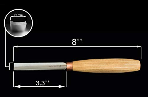 BeaverCraft Wood Carving Gouge K5/12 Woodworking Hand Chisel Compact Wood Carving Knife for Beginners and Profi BeaverCraft