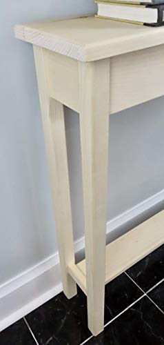 24" Narrow Console Sofa Table - Unfinished Foyer Pine Table With Bottom Storage Shelf Generic