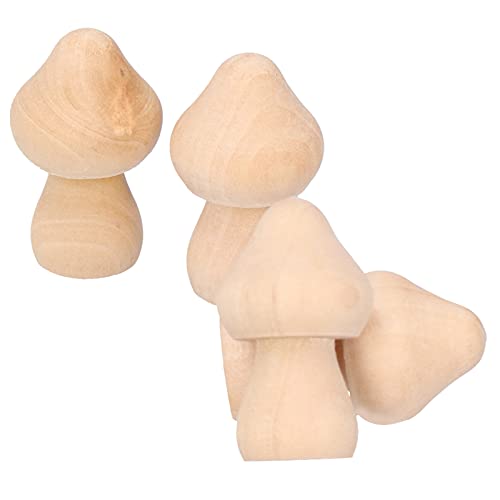 Unfinished Wooden Mushroom, 60PCS Mini Unpainted Wood Mushroom Toy Set for DIY Arts Crafts Decoration CHICIRIS
