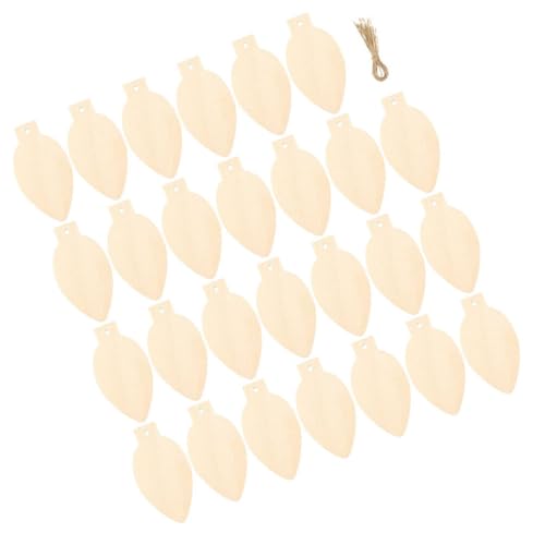 VOSAREA 50pcs Light Bulb Wood Cutouts Christmas Unfinished Wooden Light Bulbs Light Bulb Shaped Wood Ornaments Xmas Tree Hanging Embellishments VOSAREA