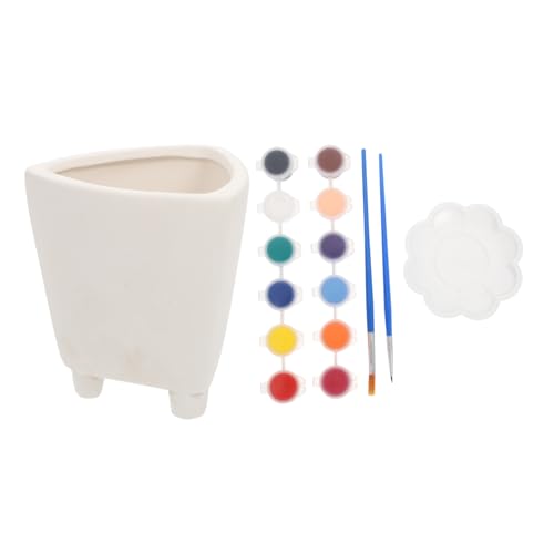 FUNOMOCYA 1 Set DIY Flower Pot DIY Graffiti Flower Pots Unfinished Flower Pot Outside Toys Colorful Flower Pots Kid Toy Kids Painting Flower Pot FUNOMOCYA