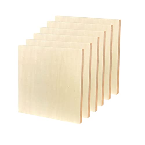 Wood Art Panels 12x12 Unfinished Wooden Canvas Panels 6-Pack Wood Frame for Oil Pouring Acrylics Painting Crafts Cregugua