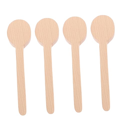 VILLCASE 4pcs Unfinished Wooden Spoon Coffee Spoon Sugar Spoon Wooden Craft Kit for Whittler Starter Wood Carving Spoon Blanks Wooden Spoon for VILLCASE