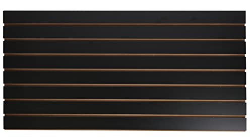 SSWBasics 4 ft x 2 ft Horizontal Black Slatwall Panels for Wall (24"H x 48"L) - Pack of 2 - Garage Wall Organizer Panels and Craft Storage SSWBasics