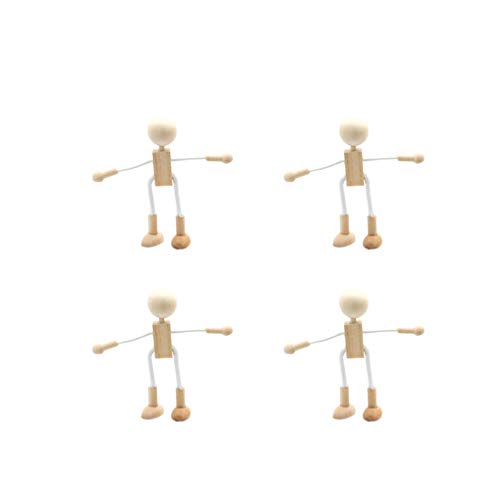 10Pcs Wooden Peg Dolls, Unfinished Wooden Figures People Doll Robot Unfinished Bodies Figures, Adjustable Peg Dolls for DIY Painting Arts Crafts Peg Milisten