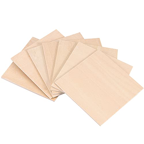 HOIGON 120 PCS 3 x 3 Inch Unfinished Wooden Squares Pieces, Natural Blank Wood Slices Wooden Square Cutout Tiles for Crafts, Cup Coasters,Burning, HOIGON