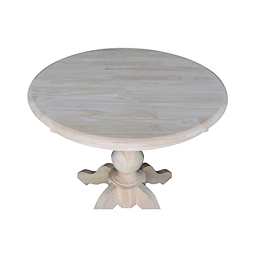 International Concepts 30" Round Top Pedestal Table-28.9" H, Unfinished IC International Concepts
