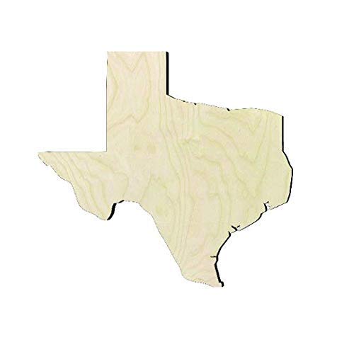 Texas wood cutout (Multiple size options) unfinished sanded Texas shape Generic