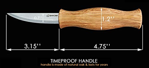 BeaverCraft Sloyd Knife C4 3.14" Wood Carving Sloyd Knife for Whittling and Roughing for beginners and profi - Durable High carbon steel - Spoon BeaverCraft