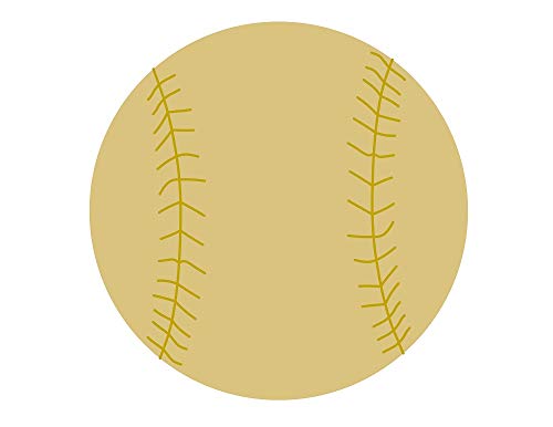 Detailed Baseball Cutout Unfinished Wood Baseball Softball Sports MLB Major Little League MDF Shape Canvas Style 1 (12")