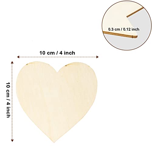 50PCS Unfinished Blank Wood Pieces, 4 x 4 Inch Natural Wooden Slices Cutouts for DIY Crafts Pyrograph Painting Staining Burning Engraving Carving LepoHome