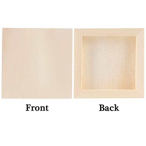 ADXCO 8 Pack Wood Panels 5 x 5 Inch Unfinished Wood Canvas Wooden Panel Boards for Painting, Pouring, Arts Use with Oils, Acrylics ADXCO