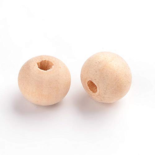 200pcs 8mm Natural Unfinished Large Wood Beads Wood Spacer Beads Round Ball Wooden Loose Beads for Arts Crafts DIY Jewelry Making Aumo-mate