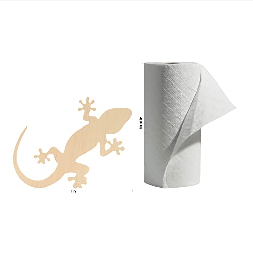 Wood Gecko Cutout 10-inch x 11-inch, Pack of 3 Unfinished Wood Animal Cutouts for Crafts and Lizard Decor Shapes, by Woodpeckers Woodpeckers