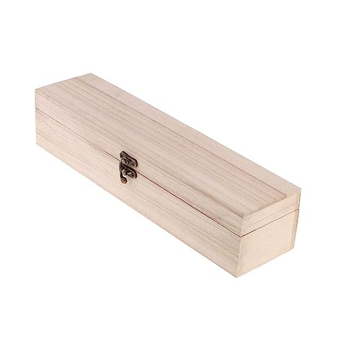 IULAVP Unfinished Wood Box, 5 Pack Ready to Decorate Wooden Box with Hinged Lid, Craft Box Pencil Box for Tea Trinket Storage, Make Your Own Gift, IULAVP