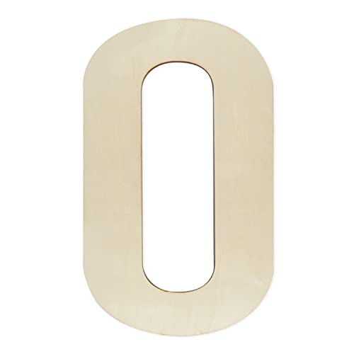 Wooden Numbers 12 Inch, Large Wooden Number 0 Shapes Cutouts Big Blank Unfinished Wood Numbers for DIY Craft Wall Decor Painting Birthday Wedding Hongma