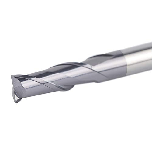 SpeTool 5PCS 2 Flutes Square Nose End Mill Set Power Milling Machine Carbide Upcut CNC Router Bits Tiain Coated, 1/4 inch Shank, 2 1/2 inches Long SpeTool