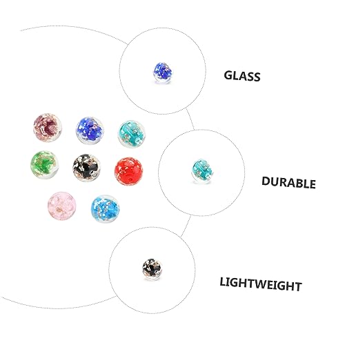 Anneome 8pcs DIY Beads Unfinished Beads Gemstone Bracelet Crackle Lampwork Beads Crackle Looser Beads Making Beads Glass Bead Bracelets Bulk Jewelry Anneome