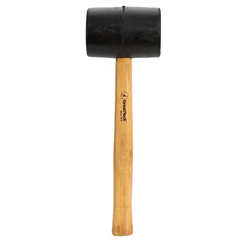 GreatNeck RM32 32 Oz Rubber Mallet Hammer For Construction, Woodworking, Automotive, Heavy Duty Double Faced Mallet Features Polished Hardwood Great Neck