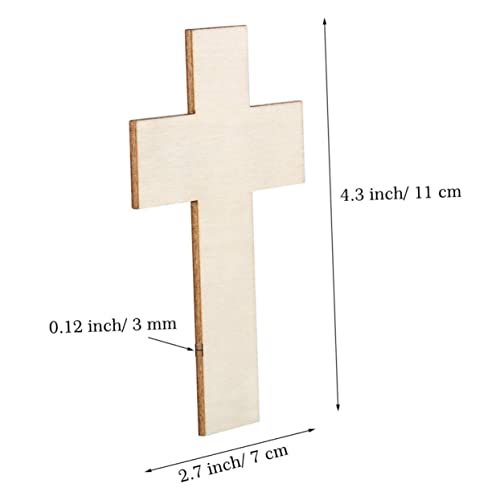 50pcs Easter Cross Cutouts Wood Crafts Unfinished Cross Unfinished Wood Cross Unfinished Blank Cross Craft Wood Chips Cross Embellishments Wood Toy SUPVOX