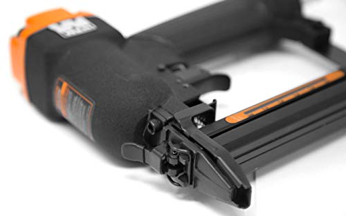 WEN 61711 18-Gauge 3/8-Inch to 1-Inch Air-Powered 1/4-Inch Narrow Crown Pneumatic Stapler , Black WEN