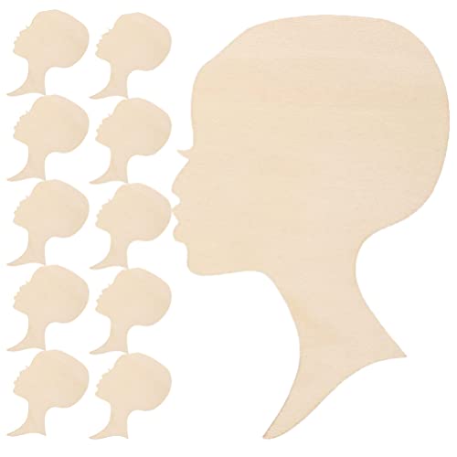 Ipetboom Wood Wreath Boards 12Pcs African Woman Wooden Cutout DIY Wooden Template Head Wooden Silhouette for DIY Mothers Day Present Crafts Wreath Ipetboom